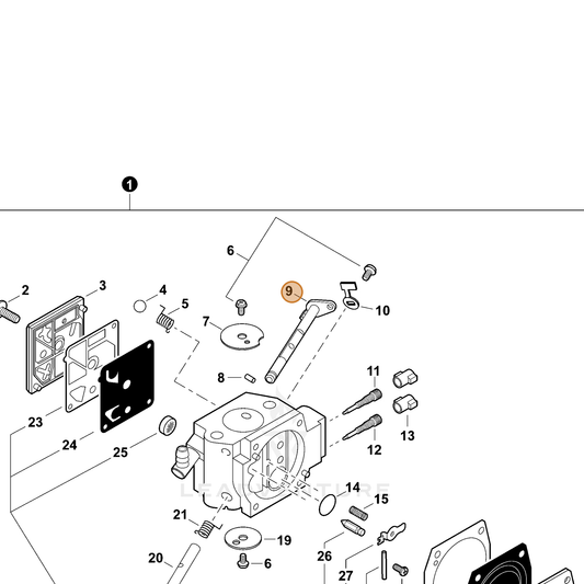 ECHO part 12313119830 — IPL diagram snippet (6x zoom, amber highlight)