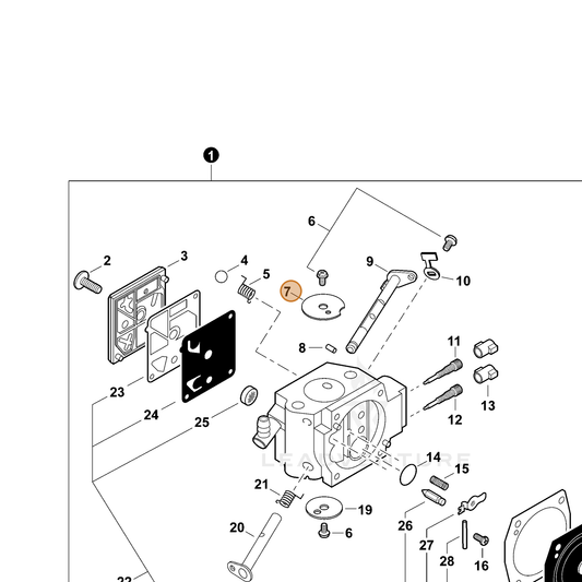 ECHO part 12313217330 — IPL diagram snippet (6x zoom, amber highlight)