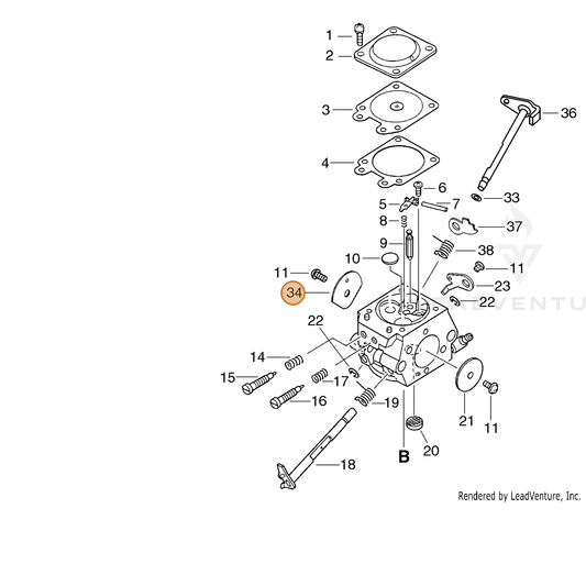 ECHO part 12313235430 — IPL diagram snippet (6x zoom, amber highlight)