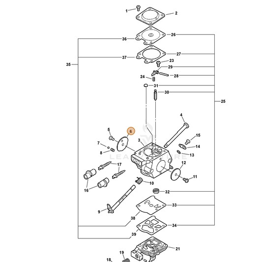 ECHO part 12313237330 — IPL diagram snippet (6x zoom, amber highlight)
