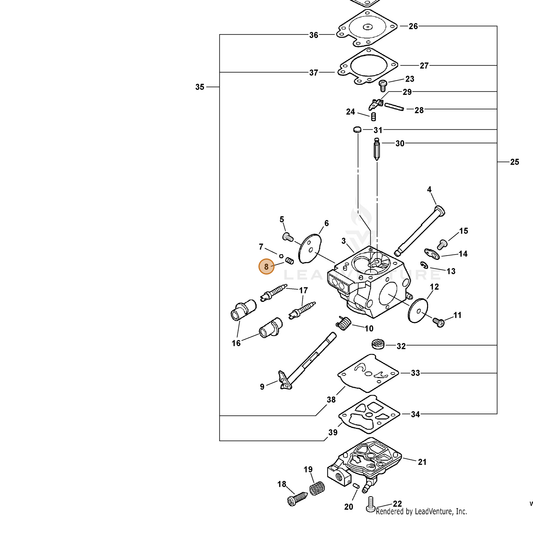 ECHO part 12313510630 — IPL diagram snippet (6x zoom, amber highlight)