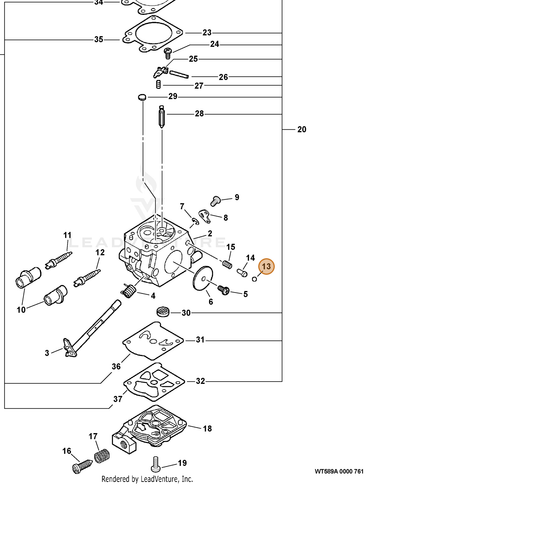 ECHO part 12313609660 — IPL diagram snippet (6x zoom, amber highlight)