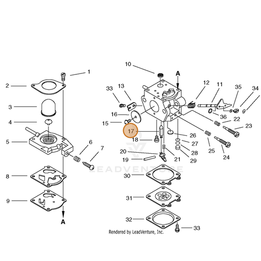 ECHO part 12313704260 — IPL diagram snippet (6x zoom, amber highlight)