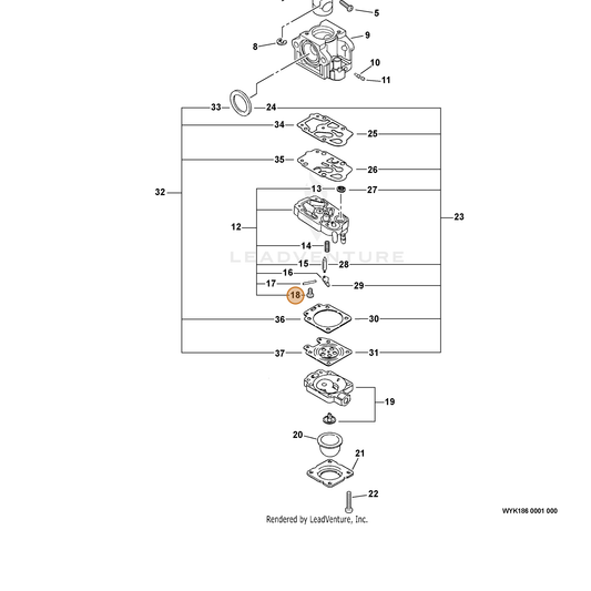 ECHO part 12313905560 — IPL diagram snippet (6x zoom, amber highlight)