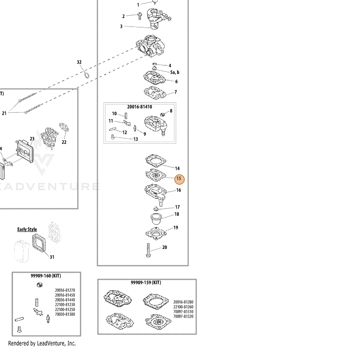 ECHO part 12314103930 — IPL diagram snippet (6x zoom, amber highlight)