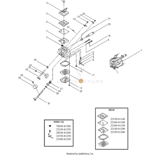 ECHO part 12314116130 — IPL diagram snippet (6x zoom, amber highlight)
