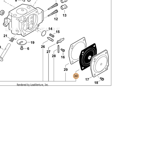 ECHO part 12314116131 — IPL diagram snippet (6x zoom, amber highlight)