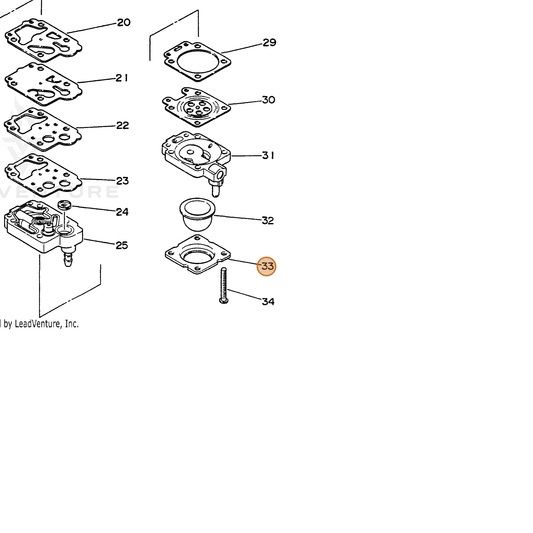 ECHO part 12314202960 — IPL diagram snippet (6x zoom, amber highlight)