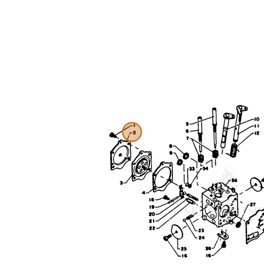 ECHO part 12314212430 — IPL diagram snippet (6x zoom, amber highlight)