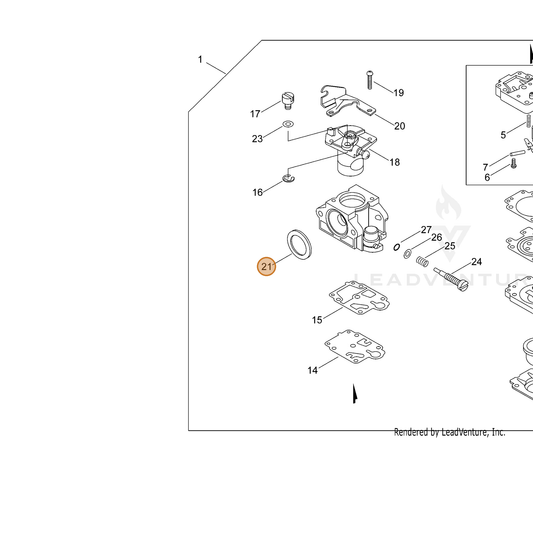 ECHO part 12314312110 — IPL diagram snippet (6x zoom, amber highlight)