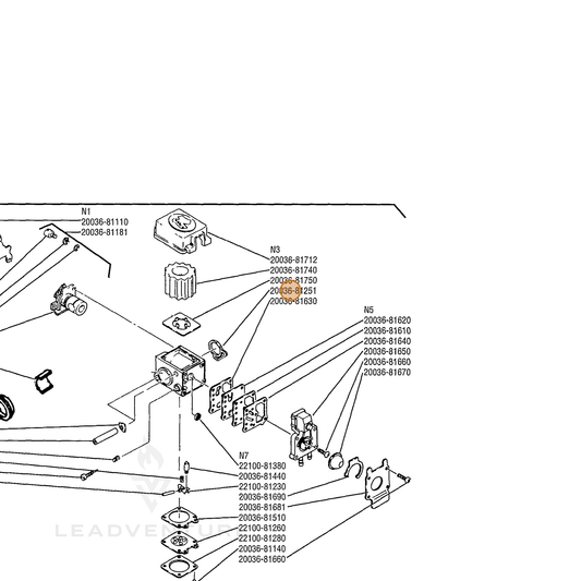 ECHO part 12314340030 — IPL diagram snippet (6x zoom, amber highlight)