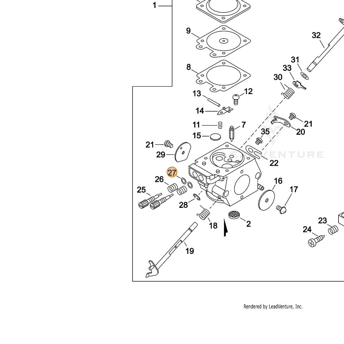 ECHO part 12314939130 — IPL diagram snippet (6x zoom, amber highlight)