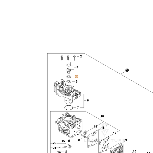 ECHO part 12314954230 — IPL diagram snippet (6x zoom, amber highlight)