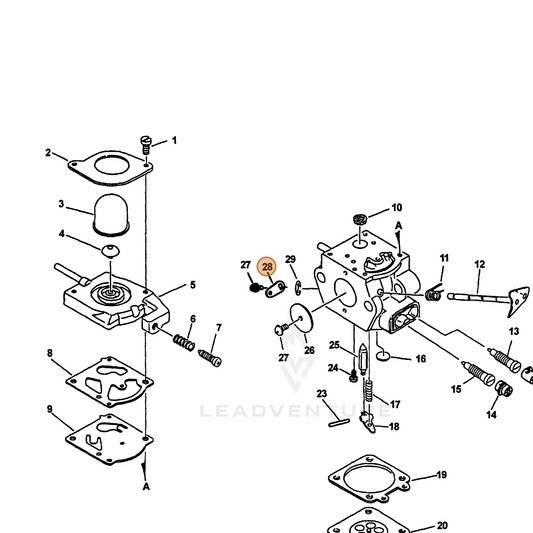 ECHO part 12315038330 — IPL diagram snippet (6x zoom, amber highlight)