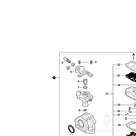 ECHO part 12315356430 — IPL diagram snippet (6x zoom, amber highlight)
