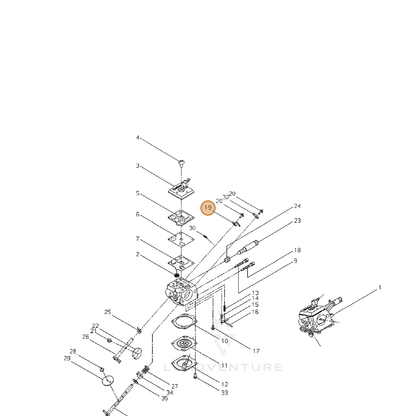 ECHO part 12315630830 — IPL diagram snippet (6x zoom, amber highlight)