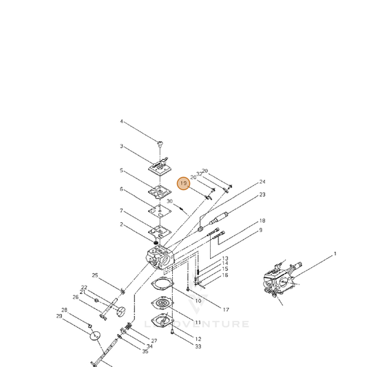 ECHO part 12315630830 — IPL diagram snippet (6x zoom, amber highlight)