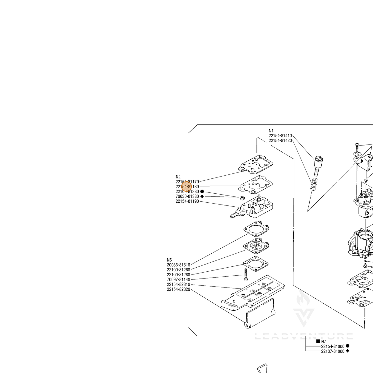 ECHO part 12315935630 — IPL diagram snippet (6x zoom, amber highlight)