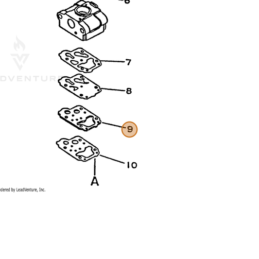ECHO part 12316040630 — IPL diagram snippet (6x zoom, amber highlight)