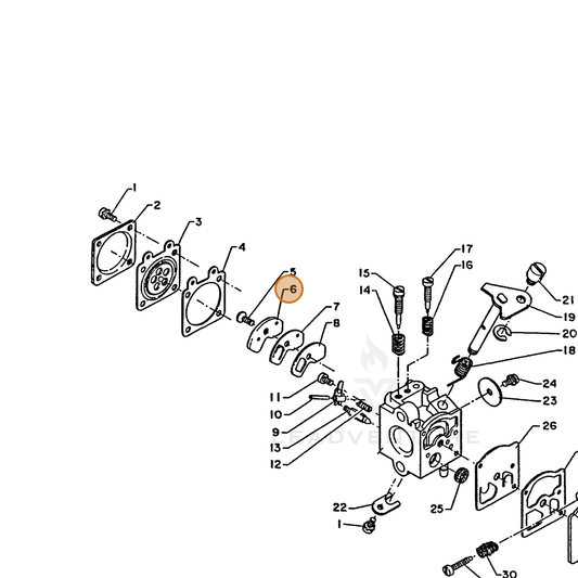 ECHO part 12316600760 — IPL diagram snippet (6x zoom, amber highlight)