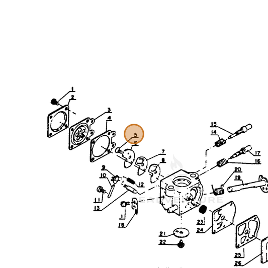ECHO part 12316705230 — IPL diagram snippet (6x zoom, amber highlight)
