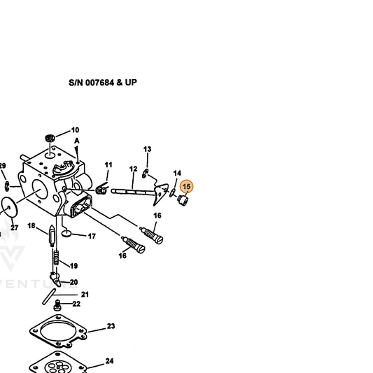 ECHO part 12317226030 — IPL diagram snippet (6x zoom, amber highlight)