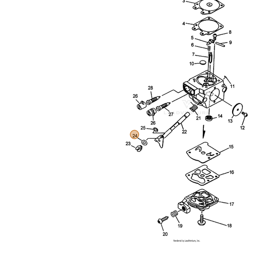 ECHO part 12317426030 — IPL diagram snippet (6x zoom, amber highlight)