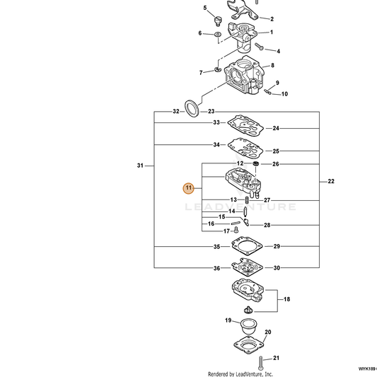 ECHO part 12317905560 — IPL diagram snippet (6x zoom, amber highlight)