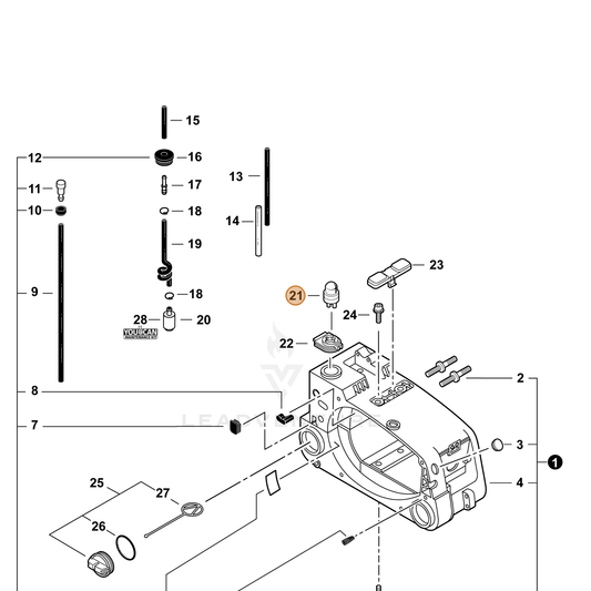 ECHO part 12318139130 — IPL diagram snippet (6x zoom, amber highlight)