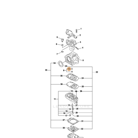 ECHO part 12318305960 — IPL diagram snippet (6x zoom, amber highlight)