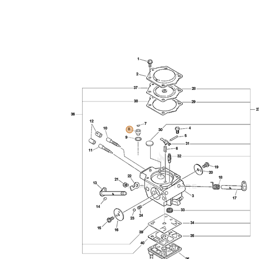 ECHO part 12318406060 — IPL diagram snippet (6x zoom, amber highlight)