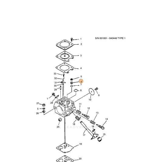 ECHO part 12318443130 — IPL diagram snippet (6x zoom, amber highlight)
