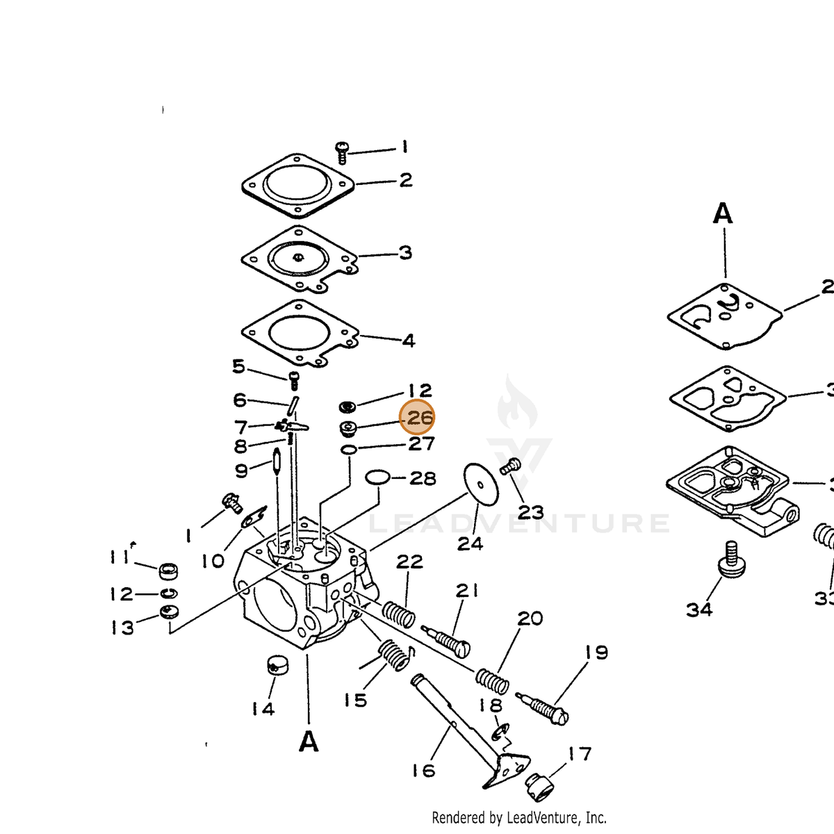 ECHO part 12318443230 — IPL diagram snippet (6x zoom, amber highlight)