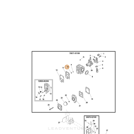 ECHO part 12318444330 — IPL diagram snippet (6x zoom, amber highlight)