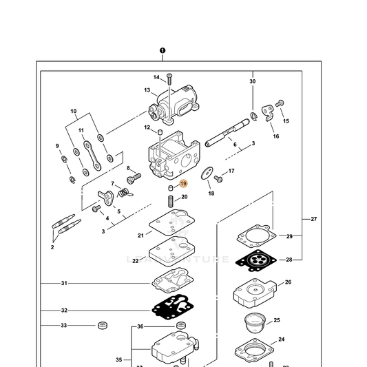 ECHO part 12318539130 — IPL diagram snippet (6x zoom, amber highlight)