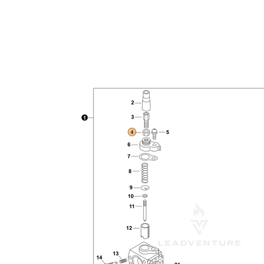 ECHO part 12411105810 — IPL diagram snippet (6x zoom, amber highlight)