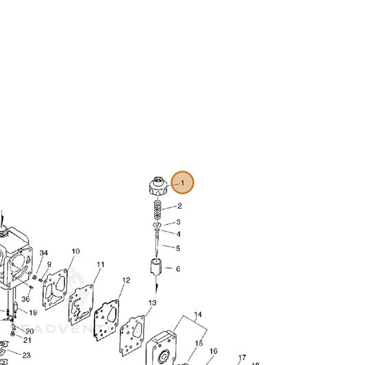 ECHO part 12411305530 — IPL diagram snippet (6x zoom, amber highlight)
