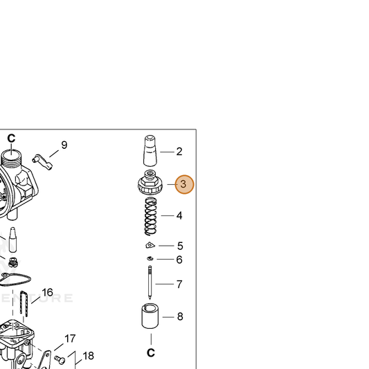 ECHO part 12411305910 — IPL diagram snippet (6x zoom, amber highlight)