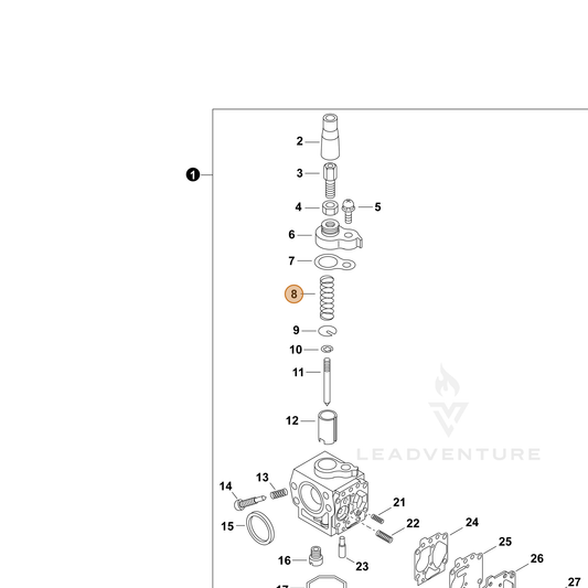 ECHO part 12411405530 — IPL diagram snippet (6x zoom, amber highlight)