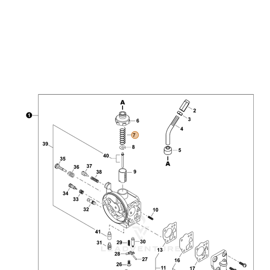 ECHO part 12411411120 — IPL diagram snippet (6x zoom, amber highlight)