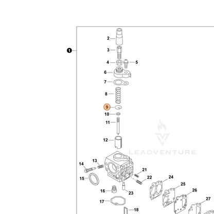 ECHO part 12411505530 — IPL diagram snippet (6x zoom, amber highlight)