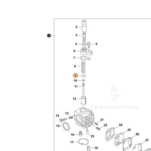 ECHO part 12411505530 — IPL diagram snippet (6x zoom, amber highlight)