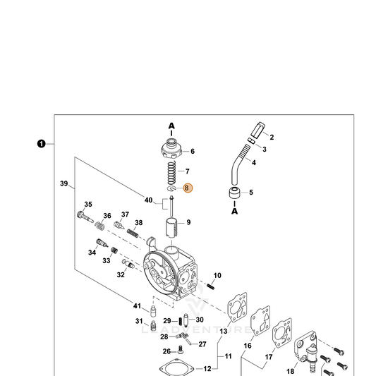 ECHO part 12411511120 — IPL diagram snippet (6x zoom, amber highlight)