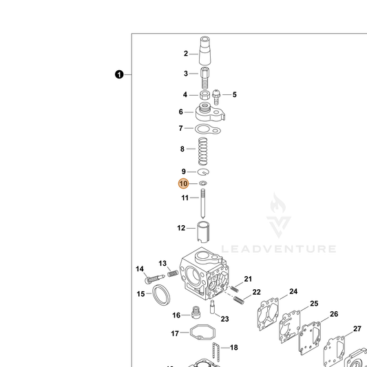 ECHO part 12411605530 — IPL diagram snippet (6x zoom, amber highlight)