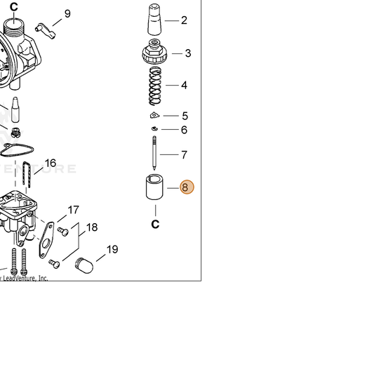 ECHO part 12411805910 — IPL diagram snippet (6x zoom, amber highlight)