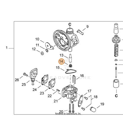 ECHO part 12412205910 — IPL diagram snippet (6x zoom, amber highlight)