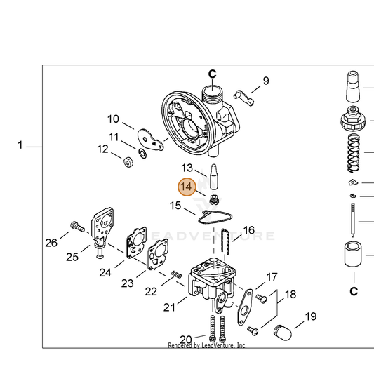 ECHO part 12412205910 — IPL diagram snippet (6x zoom, amber highlight)