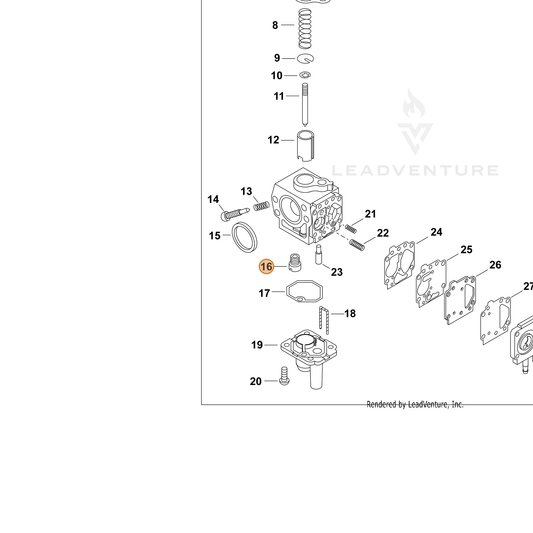 ECHO part 12412215310 — IPL diagram snippet (6x zoom, amber highlight)