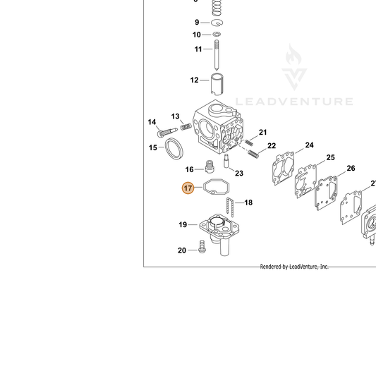 ECHO part 12412313410 — IPL diagram snippet (6x zoom, amber highlight)