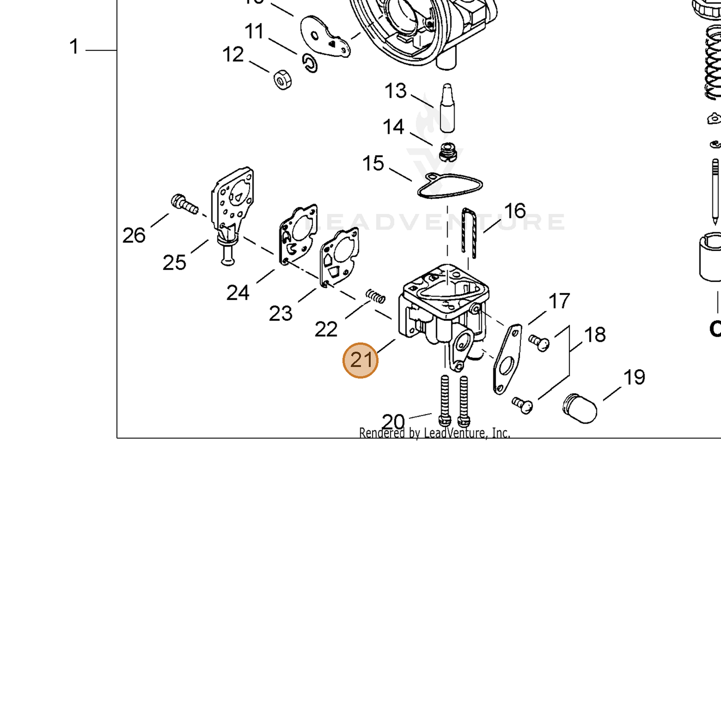 ECHO part 12412405910 — IPL diagram snippet (6x zoom, amber highlight)